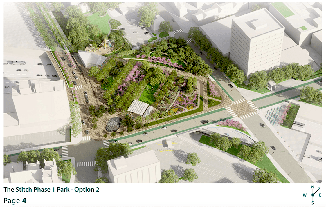 Retooled vision unveiled for highway-capping Stitch project downtown | Urbanize Atlanta